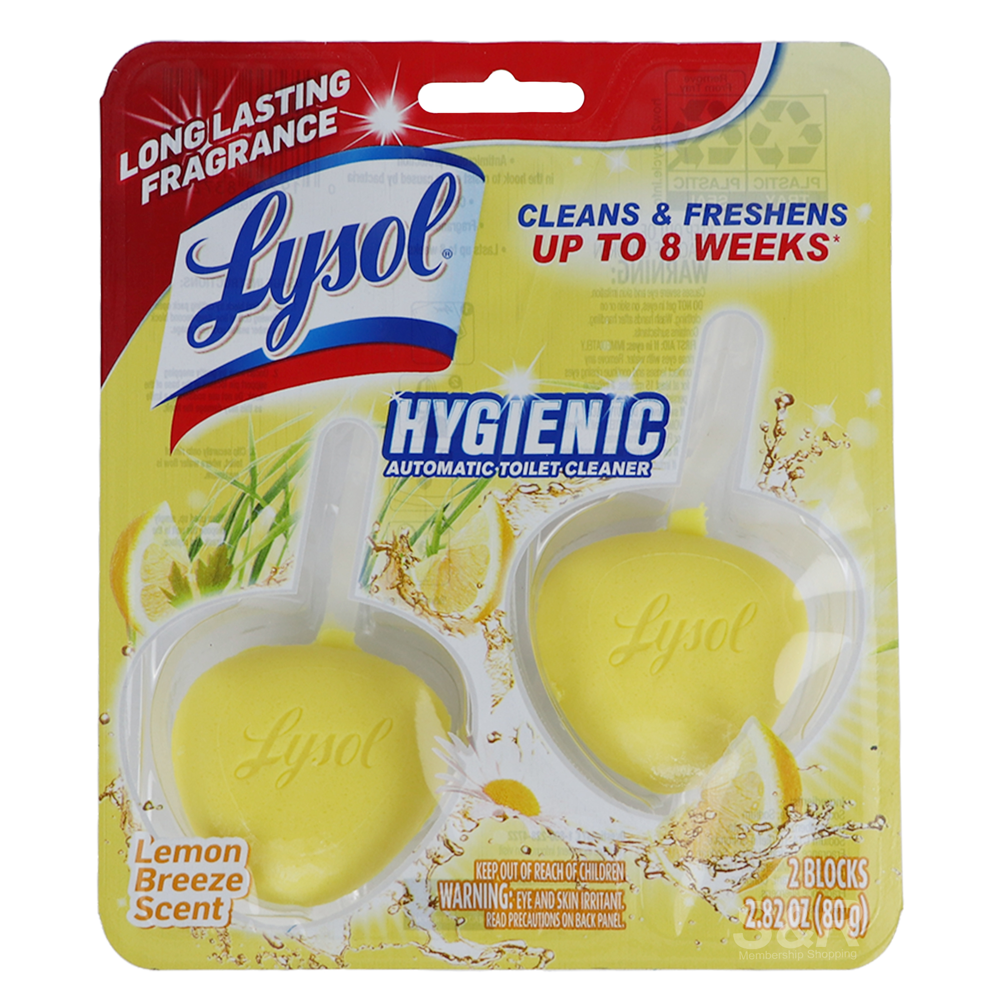 Lysol Hygienic Automatic Toilet Cleaner Lemon Breeze Scent 2blocks